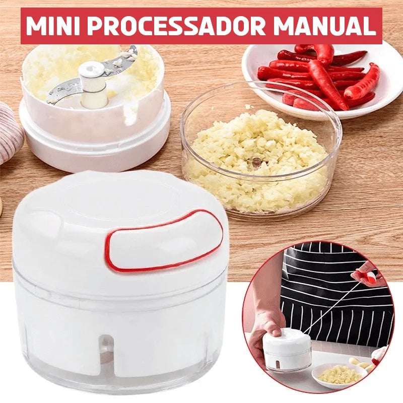 Mini Processador De Alimentos Multifuncional Manual 2 Lâminas - MiniChef ®