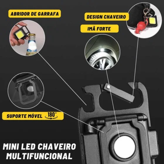 Mini Chaveiro Lanterna Com led USB Recarregável 3 - Pocket®