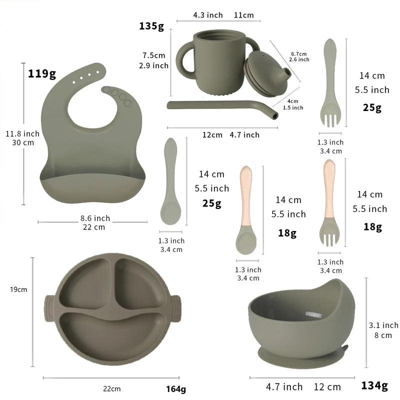 Kit Introdução Alimentar para Bebês - 4 Peças em Silicone