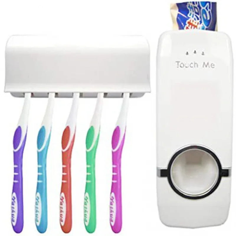 Kit Dispensador de Creme Dental + Suporte para Escovas