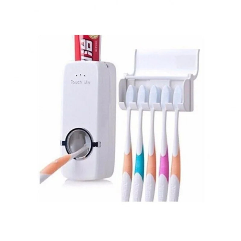 Kit Dispensador de Creme Dental + Suporte para Escovas